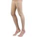 Thigh High Compression Stocking Footless - Pair Thigh-Hi Leg Compression Sleeves Unisex 20-30mmHg Gradient Compression with Silicone Band Opaque Best for Varicose Veins Edema Swelling Beige L Large Beige