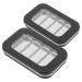 NUOBESTY Lot de 2 Plateaux Magn tiques Maquillage Vides Palette Compacte 4 Fentes en Plastique Noir Mat Couvercle Fen tre Transparent Rangement Pratique pour Fards Paupi res et