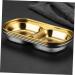 LIFKOME 6 Pcs Seasoning Dish Appetizer Dessert Plate Two Compartment Food Container Sauce Bowl Kitchen Dish Tool Chip and Dip Gold Cups Vinegar Dish Japanese and Korean 304 Stainless Steel 20x8cmx2pcs Goldenx2pcs - Buy Online on GoSupps.com