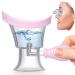 Eye Wash Cup - Silicone Manual Air Pressure Eye Cleaning Toolfor SoothingTired Eyes Convenient and Effective Removes Dust Makeup and Irritants (Pink)