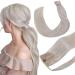 Hot sales product Hetto braid real hair extensions platinum blond ponytail extensions real hair smooth remy extensions braid hair recovery #60 blond 30 cm 70g 30 py #60