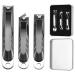 Caredgo nail clip set 3 pieces of nail cutter nail snap with container in 3 model nail clipper snail nails gray nail clips toes nail snacks Suitable for toothed nails and fingernails