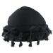Turban for Men Tassel Satin Lined Brimless Casual Dome Mens Turban Head Wrap Sunproof Minimalist Black Modal Fiber Mens Turban