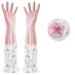 Dishwashing Gloves Thickened Rubber Gloves Winter Laundry Warm Waterproof Gloves Winter Home Latex Gloves Pink NO.3 S