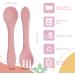 Silicone Baby Spoons and Forks Set | BPA Free | Training Feeding Utensils for Kids, Toddlers, Infants (Pink) - Buy Online on GoSupps.com