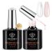 Modelones Builder Nail Gel Set 2 Colors 10ml Clear and Nude Builder Gel for Nail Thickening Nail Strengthener Apex Building Extension Gel Rhinestone Nail Glue Gel in a Bottle LED Nail Lamp Cured Hard Gel Clear Nude