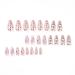 Runrayay 24pcs Press On Nails - Pink Midrings with Snake & Flame French Designs | Oval Nail Art for Women & Girls - Buy Online on GoSupps.com