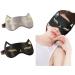 ADESUGATA 2Pcs Sleep Eye Masks Cute Cat Silk Sleep Eye Cover Lightweight Adjustable Eyeshade Mask Cover for Women Men Sleep Travel Nap.
