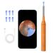 Ear Wax Removal Tools with HD Digital Camera - 360 Visibility Ear Cleaner 6 LED Lights Waterproof Ear Wax Removal Kit with 6 Replaceable Silicone Ear Covers Type-C Cable (Orange)