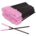 50 Pieces Disposable Eyelash Brushes Mascara Wands Eyelash Eyebrow Applicator Cosmetic Makeup Brush Tool Kits (Black/Pink) Black-Pink