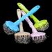 UTENEW Stainless Steel Wool Scourer Sponges Scrubbers Scouring Pads with Handle 2 Pack for Kitchen Bathroom - Buy Online on GoSupps.com