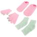 Qukaim Moisturizing Gloves Socks Set Moisturizing Hand Gloves & Foot Care Socks Set Reusable Gel Touch Screen Spa Gloves with Elbow Cover - Buy Online on GoSupps.com
