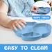 Vicloon Silicone Suction Plate for Toddlers - Non Slip Baby Weaning Plate with Spoon and Fork - Blue - Buy Online on GoSupps.com