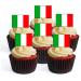 50 Italian Flag Wafer Cupcake Toppers Italy Edible Premium Thickness Sweetened Vanilla Wafer Card Mini Cupcake Decorations - Buy Online on GoSupps.com