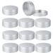 Zeoabsy 12 pieces 100ml silver empty aluminum socket aluminum round doses aluminum box with plastic lid tin cans cream cans for diy ointments candle cosmetics shaving soap silver 100ml