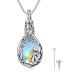 Chenghong dog chain women 925 sterling silver dog pendant crystals necklace gifts for women dog jewelry for dog lovers girl ... moonstone ash dog chain