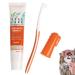 Pet Toothpaste and Toothbrush - Dog Toothpaste and Brush Set Finger Brush for Dogs Teeth and Toothpaste Pet Oral Teeth and Gum Care Wobblo A: Vanilla Flavor