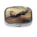 War Plane Printing 2 Compartment Small Pill Case Cute Small Pill Box Purse Pill Boxs Travel Pill Organizer for Pocket Purse and Travel Gifts