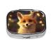 Cute Fox Printed Square Pill Box Portable Travelling Pill Box Medicine Organiser