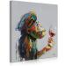 Yidepot Monkey Canvas Wall Art - Thinking Monkey Drinking Wine Painting - 30x30cm - Framed - Ready to Hang - Ideal for Living Room or Office Decor - Buy Online on GoSupps.com