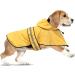 Adjustable Waterproof Dog Raincoat - Reflective Hooded Jacket for Large Dogs - Yellow - Buy Online on GoSupps.com