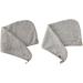 Quick-Drying Bamboo Microfiber Hair Turban Towel Wrap - Gray Striped Superabsorbing Anti-Frizz Shower Cap - Buy Online on GoSupps.com
