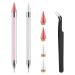 Yuxianlb 2 piece nailing pencil Strass Picker Dotting Pen Diamant Painting Pan Nail Art Diamond Pen Tip double -sided Tool Nail diamond painting or