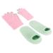 Qukaim Hydrating Gel Gloves Socks Hydrating Green Moisturizing Gel Socks & Pink Gel Gloves Set for Touch Screen Reusable Softening Repair of Dry Skin Care for Hands and Feet