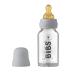 BIBS Baby Glass Bottle. Anti-Colic. Round Natural Rubber Latex Nipple. Supports Natural Breastfeeding 110 ml Cloud Cloud Complete Set - 110 ml