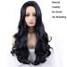Zanawigs Long Corrugated Black Synthetic Wig - 24 Inch Curly Heat-Resistant Middle Part Wig for Women - Buy Online on GoSupps.com