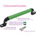 Set of 2 Luminous Green Playground Safety Handles - 13In Aluminum for Climbing Frame & Play House - Buy Online on GoSupps.com
