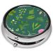 Buy Flowers and Plants Round Pill Box - 3 Compartments Portable Organizer for Travel | Best Pill Box for Purse or Pocket - Buy Online on GoSupps.com