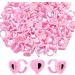 Aliory Glue Rings 200 pcs Tattoo Cups Disposable Glue Holder Plastic Tattoo Ink for False Eyelashes (200 Pink Heart Shaped)