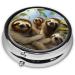 Buy Sloth Family Round Pill Organizer - Portable 3 Compartment Metal Pill Box for Travel & Fashion | Perfect for Pocket & Purse - Buy Online on GoSupps.com