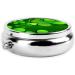 Green Four Leaf Clover Portable Metal Pill Box | Round Mini 3-Compartment | Travel Essential for Small Pills | Hinged Design | Black - Buy Online on GoSupps.com
