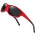 DUCO Sunglasses for Kids Polarized Sunglasses Boys & Girls with Flexible Rubber UV400 Protection Red/Black