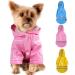 Outdoor Puppy Pet Rain Coat with Hood Waterproof Jackets PU Reflective Raincoat for Dogs Cats Apparel Clothes XL Pink