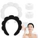 Spa Headband for Washing Face Makeup Headband Bubble Skincare Headbands with Face Wash Wristbands Terry Cloth Headband Soft Puffy Headband for Women Gifts Black+White
