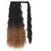 Vibrant Corn Wavy Long Ponytail Synthetic Wig Wrapped In Clip Hair Extension With Brown Ponytail Hair Pieces 22inches 2011-1B-27