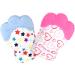 Vicloon Baby Teething Set Teething Mittens for Baby - Pack of 2 - rose red-blue