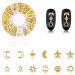 HQdeal Nail Art Studs 3D Decorations Gold Star Moon Sun Heart Beads - 800 pcs - Buy Online on GoSupps.com