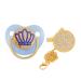 Kisbeibi Baby Pacifier Liquid Silicone Cute Baby Pacifier with Diamond Crown for 0 to 6 Months Newborn (Blue)
