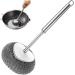 Stainless Steel Scrubber with Handle Steel Wool Scrubber for Cleaning Dishes Metal Sponges for Pots Sink Pans Grills