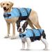 Nobleza Dog Life Vest - Adjustable Swimming Jacket for Medium Dogs with Rescue Handle & Reflective Strips | Buoyant & Safe for Boating & Canoeing - Blue - Buy Online on GoSupps.com