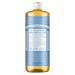 Dr. Bronner's - Pure-Castile Liquid Soap (Baby Unscented  32 Ounce) - Made with Organic Oils  18-in-1 Uses: Face  Hair  Laundry  Dishes  For Sensitive Skin  Babies  No Added Fragrance  Vegan  Non-GMO Unscented 32 Fl Oz (...