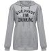 Bigfanshu Womens Long Sleeve Tops Fashion Sweatshirt Hoodie Solid Bandage Pullover Top Blouse Gray - Buy Online on GoSupps.com