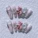 Hand Worn Nail Pink Chinese Loong Nude Removable Reusable False Nail Enhancement Patch(XS)