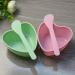 2 Sets Plastic Heart Shaped Facial Mask Mixing Bowl & Spatula - DIY Skin Care Kit for Women - Beauty Salon Essential - Pink & Green - Buy Online on GoSupps.com
