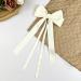Double Layer Ribbon Bow Hair Clip Women Korean Bowknot Long Ponytail Clip Sweet Girls Hairpin Barrettes Headwear Gift Beige - Buy Online on GoSupps.com