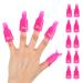 (10 Pcs Pink) Plastic Acrylic Nail Art Soak Off Cap Clip UV Gel Polish Remover Wrap Tool Gel Nail Polish Remover Clips for Fingernail Removal Soak Off Clips Wrap Cleaner Cap Clip A-Nine Red